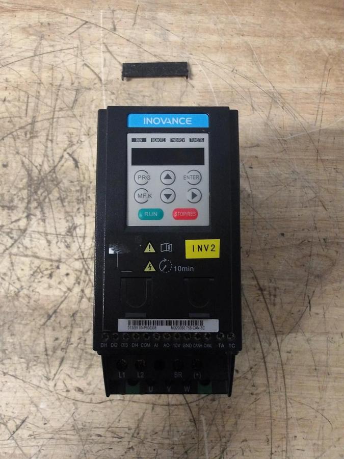 Used INOVANCE 1 HP AC(VFD) DRIVE MD200S0:75B-CAN-SC, #33119G USED