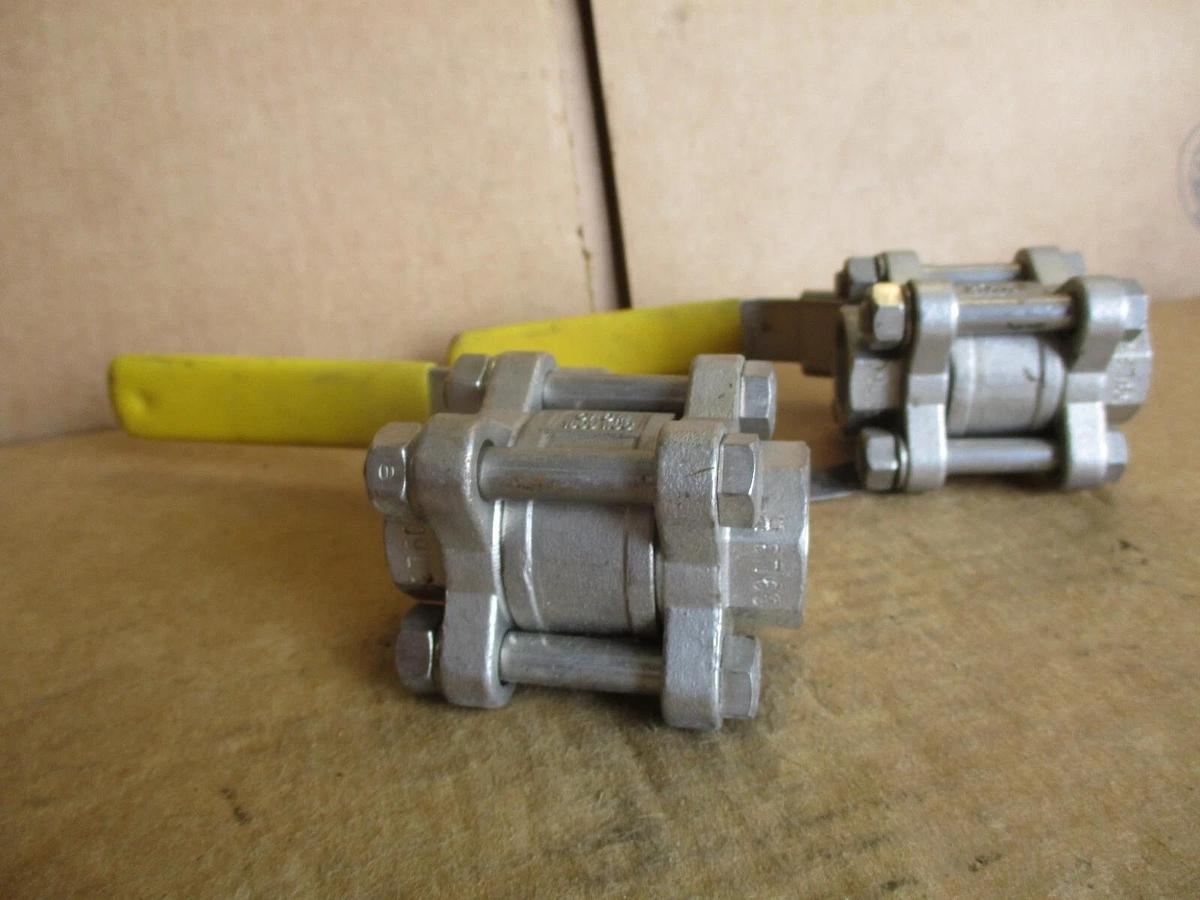 Used WARREN 1/2" STAINLESS BALL VALVE (SOCKET WELD) (LOT OF 2), #4161211J NEW
