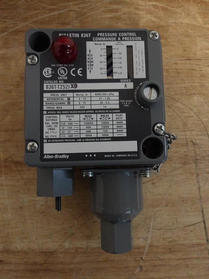 ALLEN BRADLEY 836T-T252JXP PRESSURE CONTROL SWITCH, #3191038G NIB