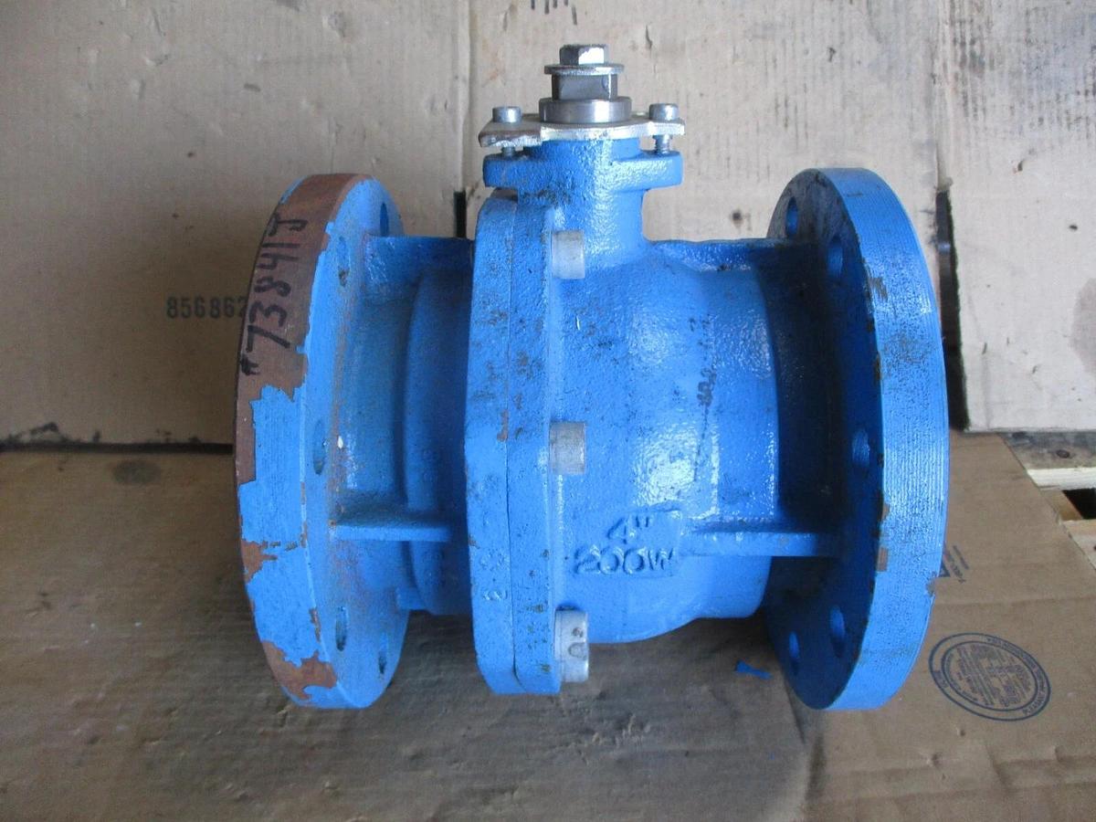 Used AMERICAN 4" IRON BALL VALVE (NO HANDLE) #73841J NEW