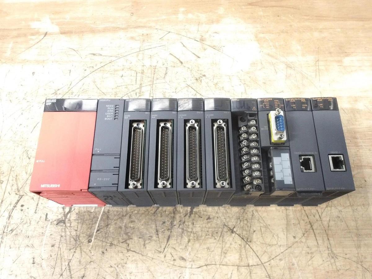 Used MITSUBISHI Q02 RACK & CARDS, #121845G USED
