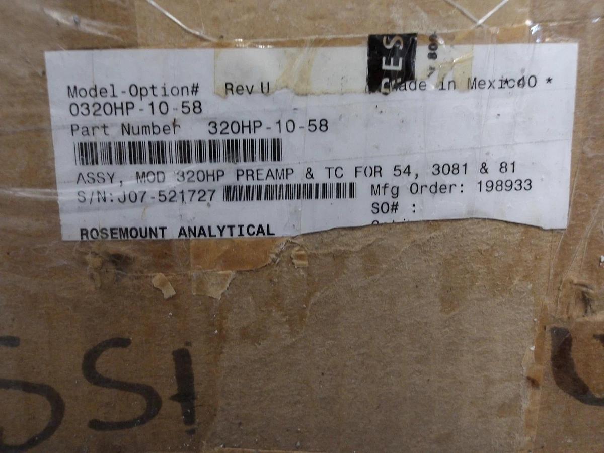ROSEMOUNT 0320HP HIGH PURITY PH SENSOR, #921105G NIB