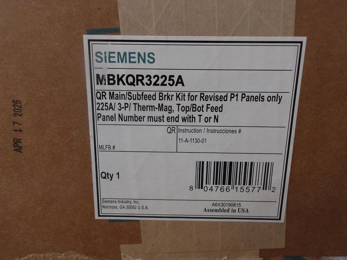 SIEMENS 225 A MAIN SUBFEED BREAKER KIT 240 V, #717143G NIB