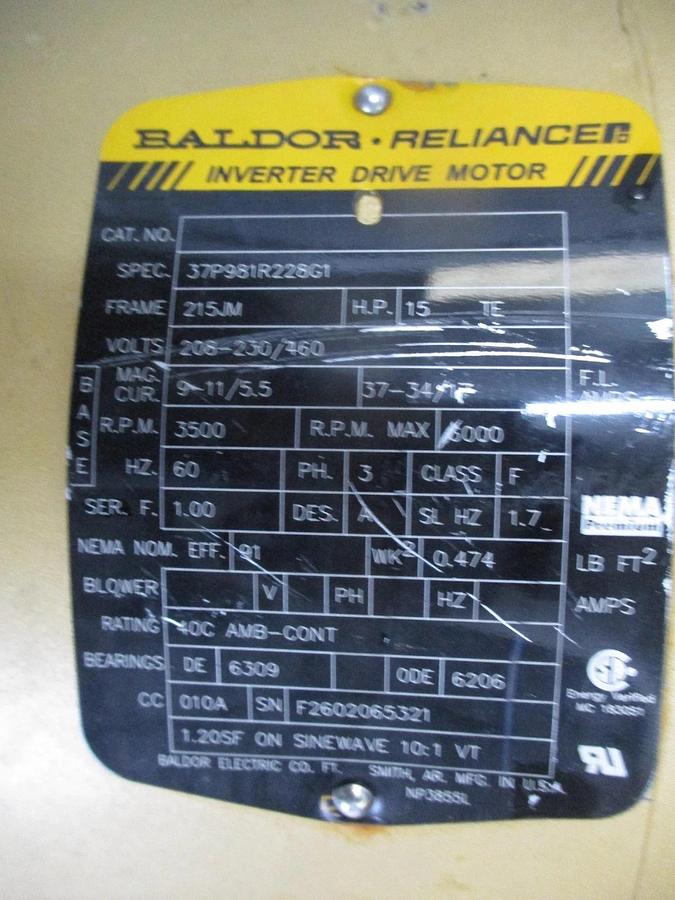 Used EBARA 2" X 2-1/2" STAINLESS 15 HP PUMP, #6121008J NEW