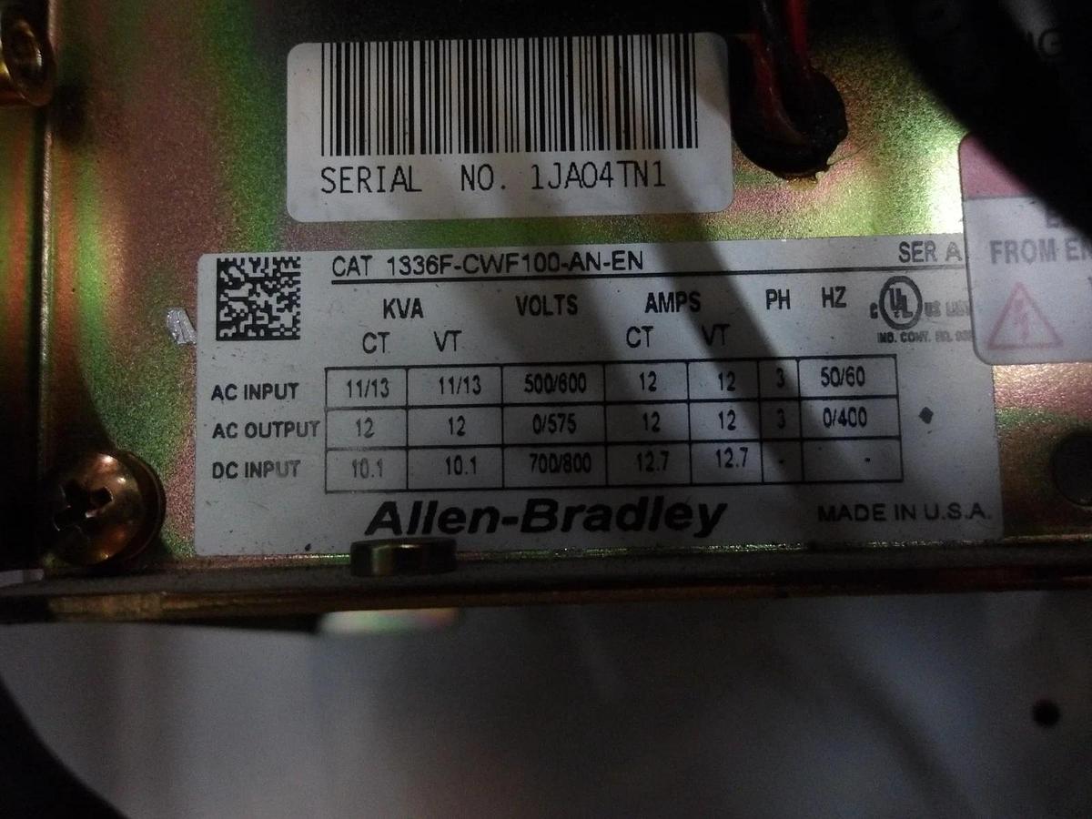 Used ALLEN BRADLEY 1336F CENTERLINE BUCKET W/ 10 HP DRIVE, #1030920G USED