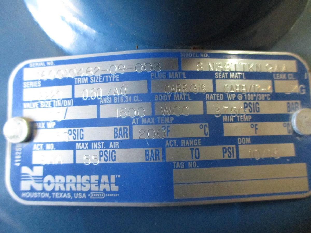 Used NORRISEAL 1" STEEL CONTROL VALVE W/ DYNA-FLO CONTROLLER, #621856J NEW