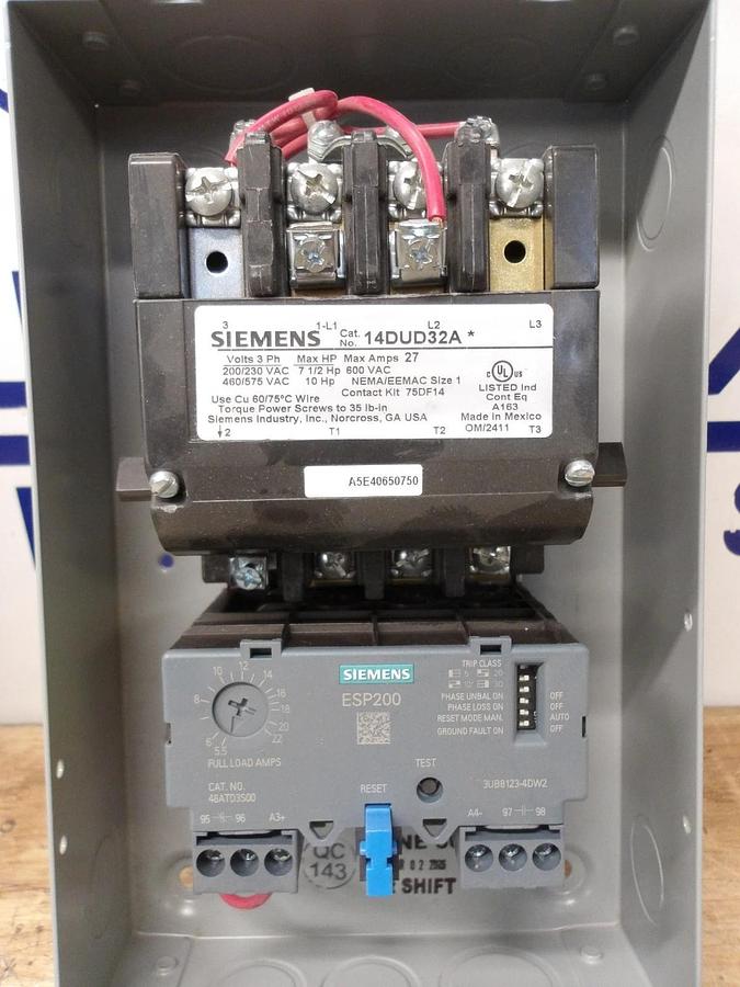 Used SIEMENS SIZE 1 MOTOR STARTER 3/10 HP, #617253G NEW