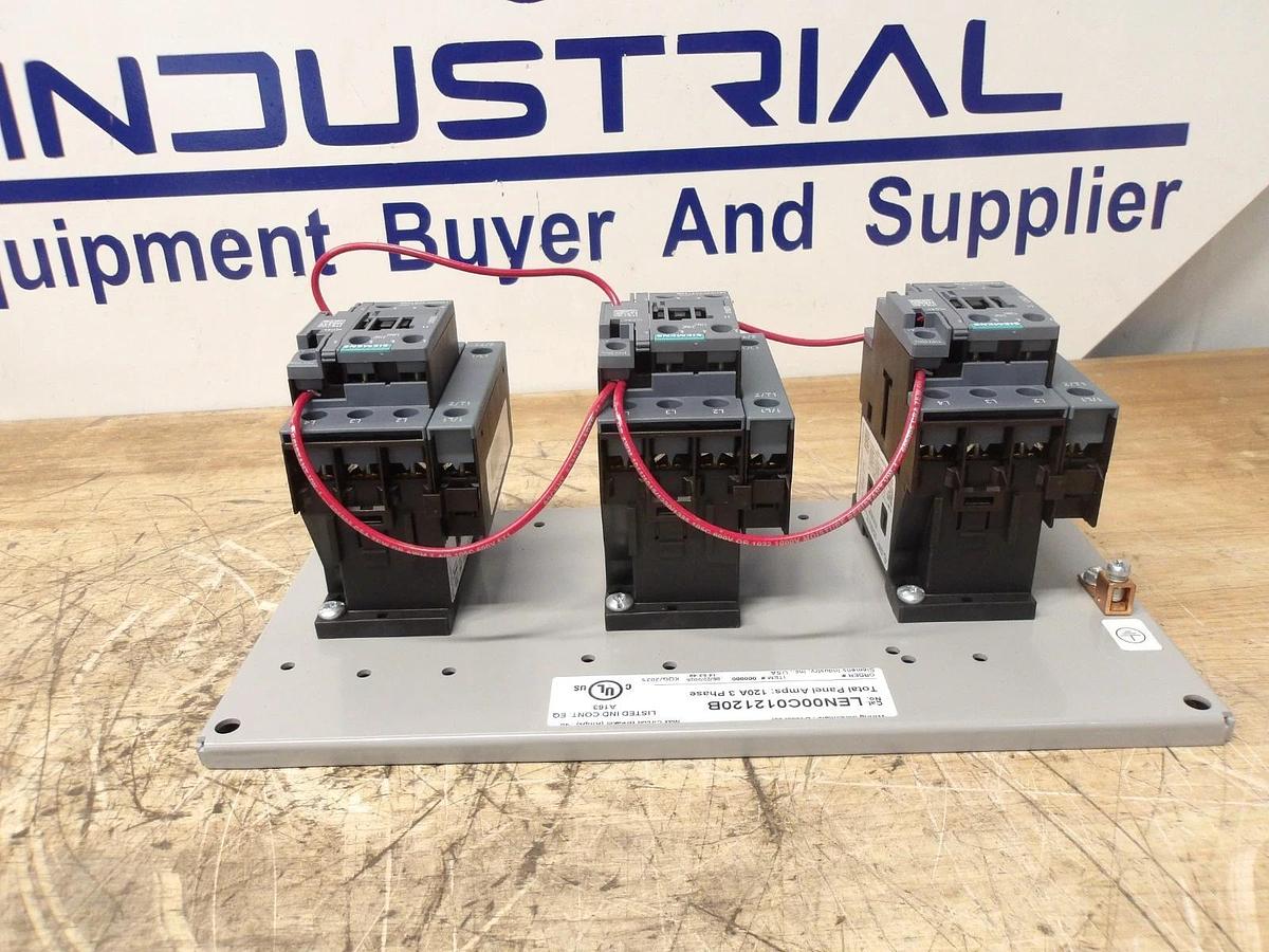 Used SIEMENS 120 A LIGHTING CONTACTOR LEN00C012120B, #617220G NEW