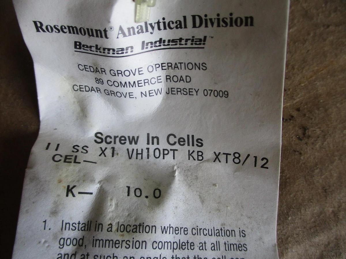 ROSEMOUNT 265-10758625 SCREW-IN CELL SENSOR, #710323J NIB