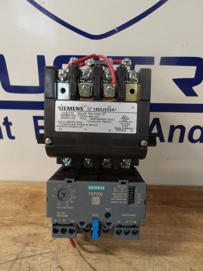 Used SIEMENS SIZE 1 STARTER 14DUB32A, #721310G USED