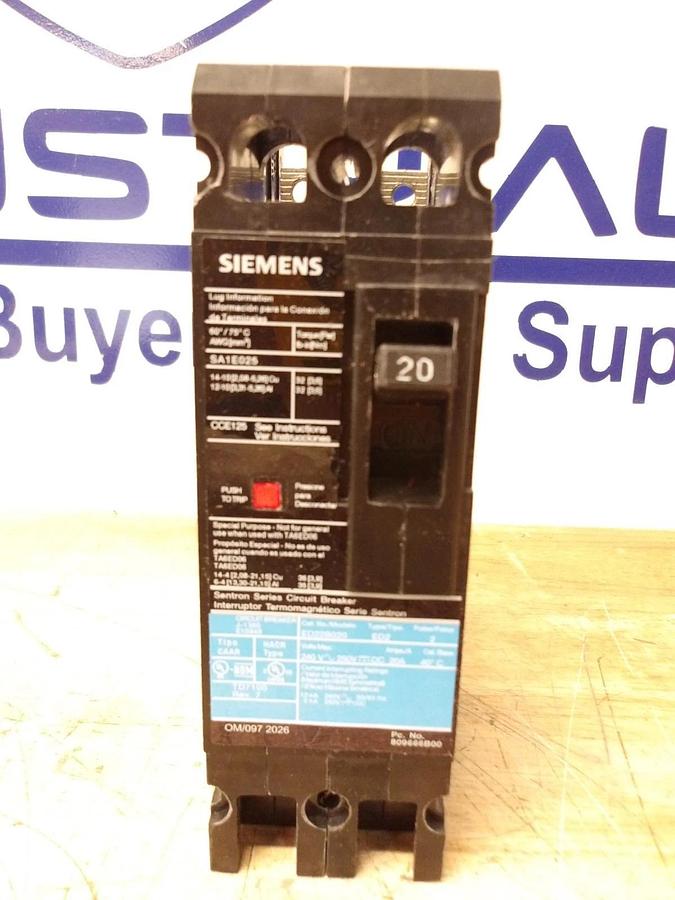 SIEMENS SENTRON 20 AMP CIRCUIT BREAKER 240 V, #511120G NIB
