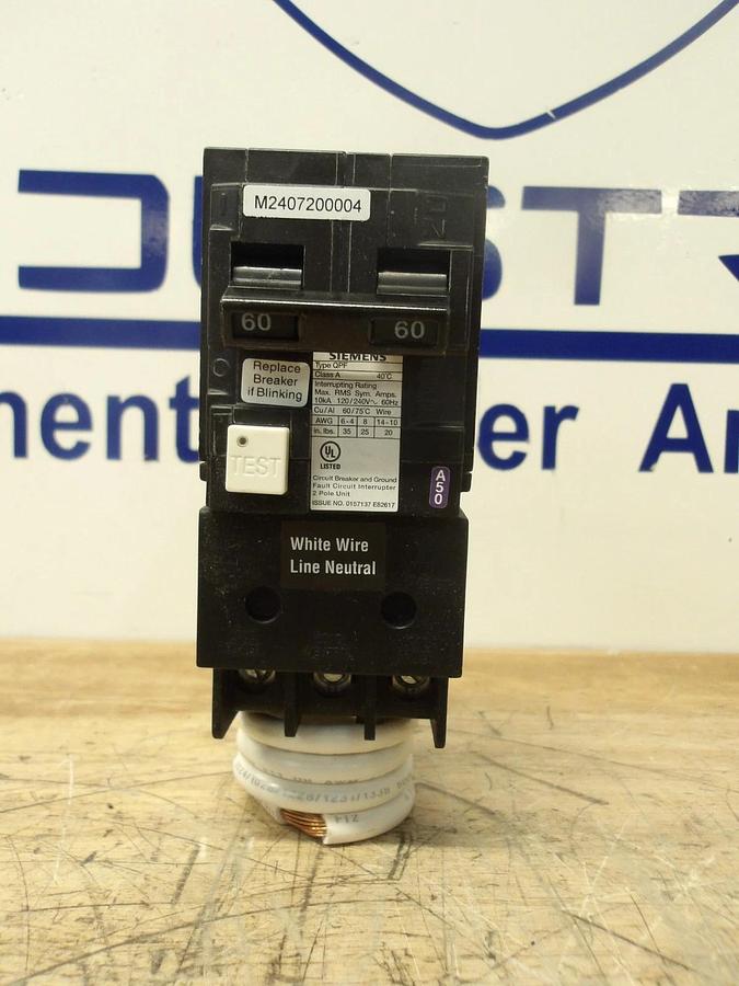 SIEMENS 60 AMP GROUND FAULT BREAKER 120/240 V, #7201156G NIB