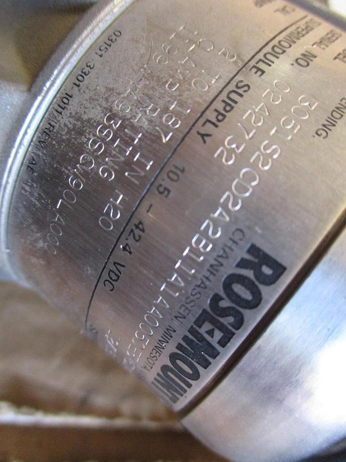 Used ROSEMOUNT 3051 PRESSURE TRANSMITTER, #971245J USED