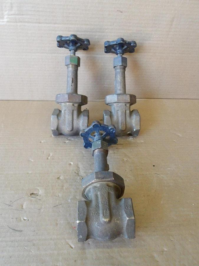Used POWELL 1-1/2" BRASS GATE VALVE 375 (LOT OF 3) #710915G NEW