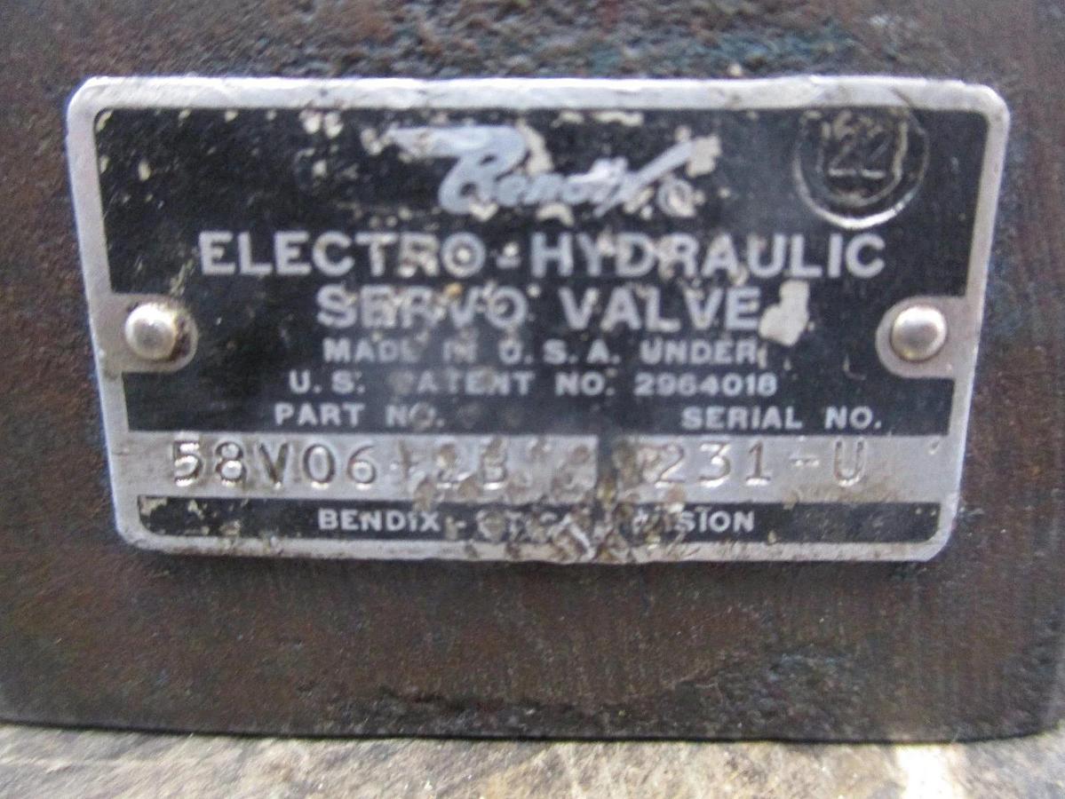 Used BENDIX 58V06-2B ELECTRO-HYDRAULIC SERVO VALVE, #828945J USED