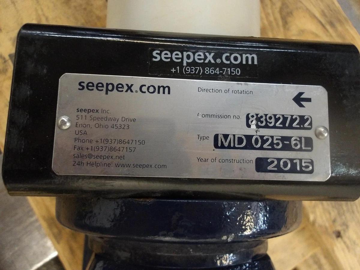 Used SEEPEX 1" X 1/2" PUMP W/ 0.50 HP MOTOR, #108138G NEW