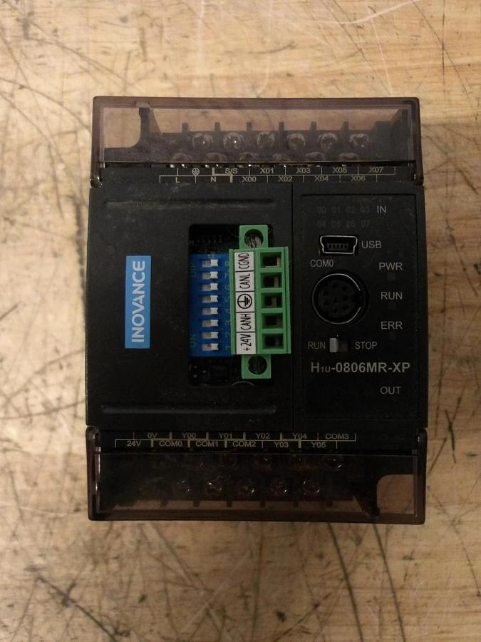 Used INOVANCE H1U-0806MR-XP PLC CONTROLLER, 100-240 V, #331257G USED