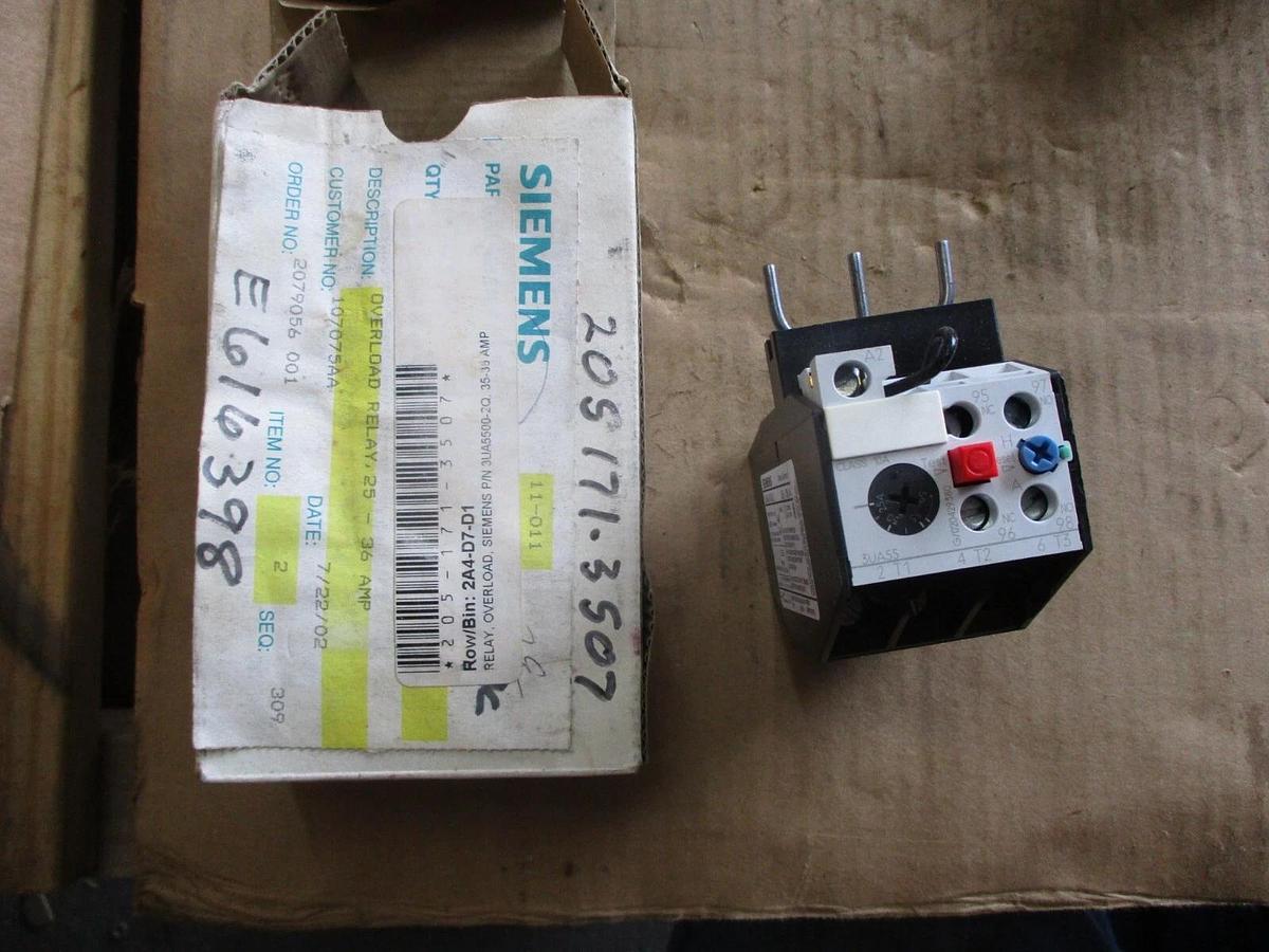 SIEMENS 3UA5500-2Q OVERLOAD RELAY, #79257J NIB