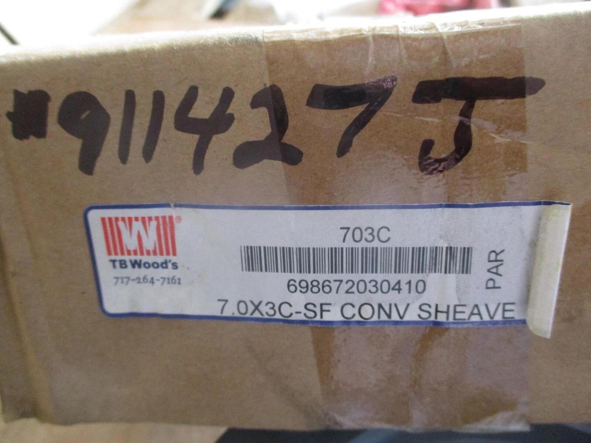 Used TB WOODS 703C 3 GROOVE V-BELT PULLEY, #911427J NEW
