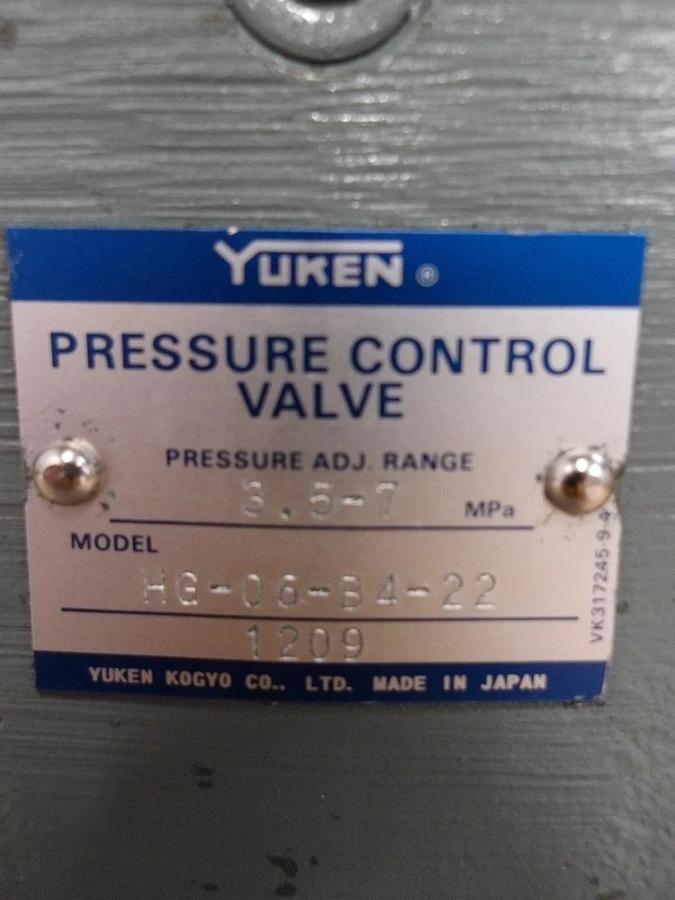 YUKEN HG-06-B4-22-1209 PRESSURE CONTROL VALVE, #5301148G NIB
