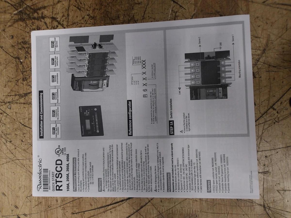 RUSSELECTRIC SOCOMEC RSTCD CONTROLLER R6000066, #122216G NIB