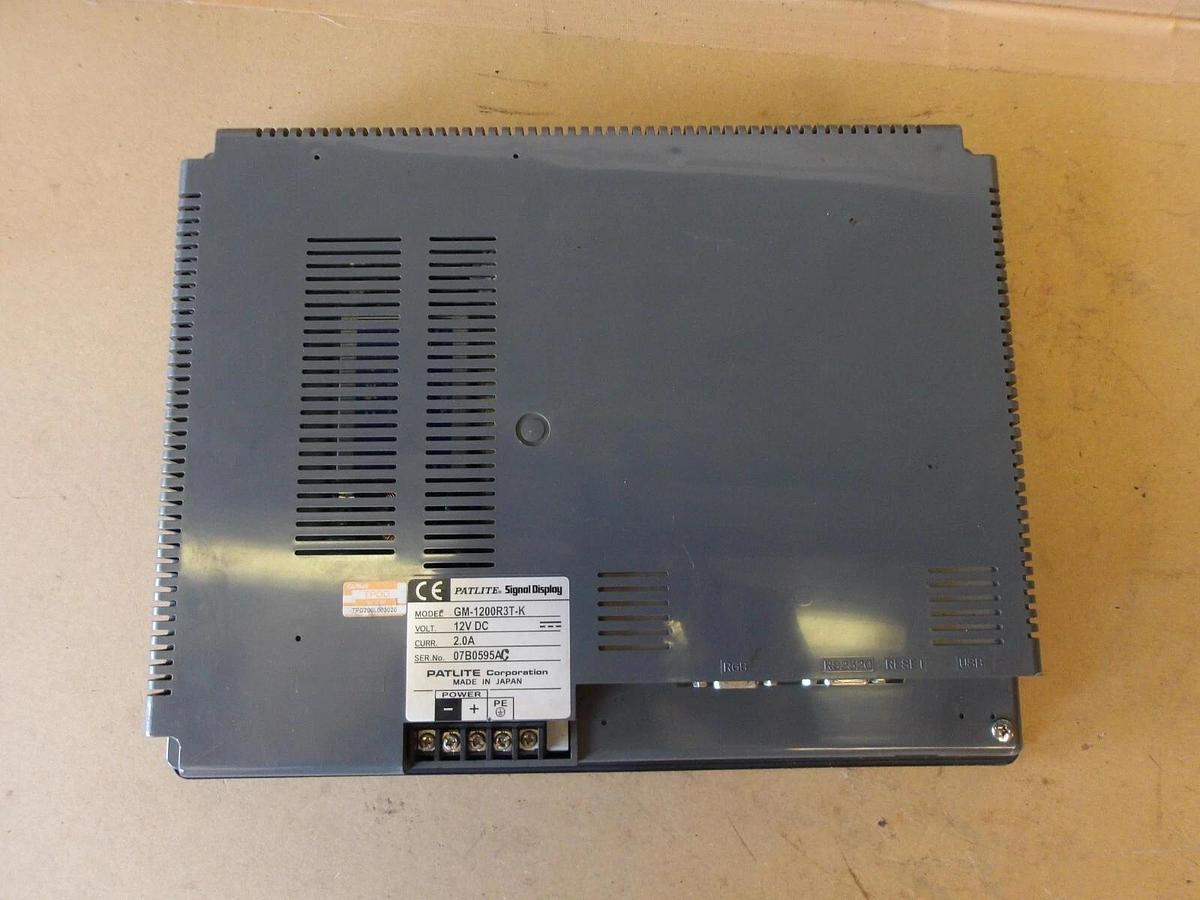 Used PATLITE GM-1200R3T-K SIGNAL DISPLAY TOUCH SCREEN 12 V DC, #6141152G USED