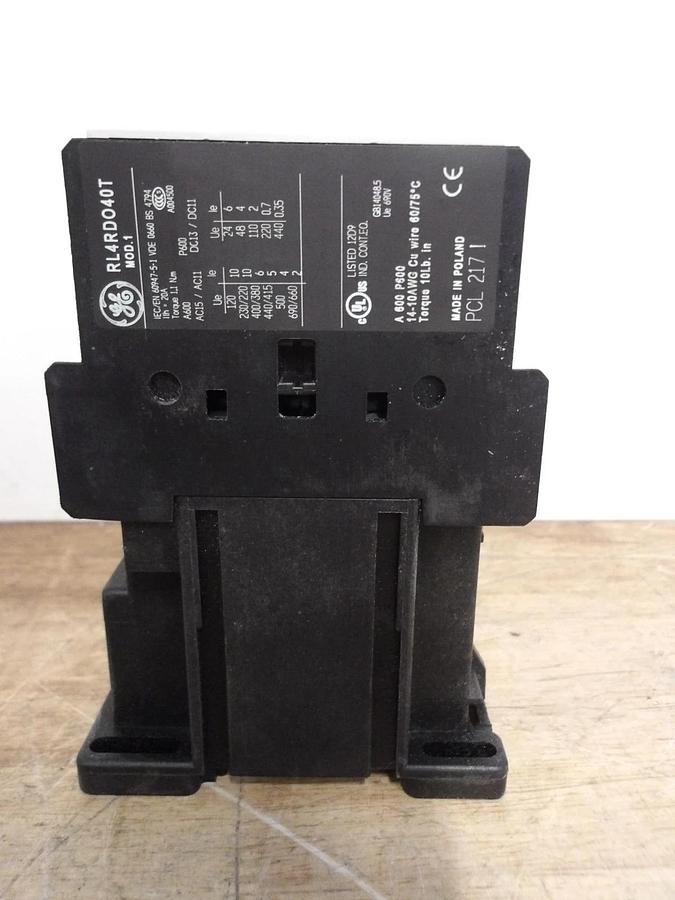 GE RL4RD040TD AUXILIARY RELAY, #521205G NIB