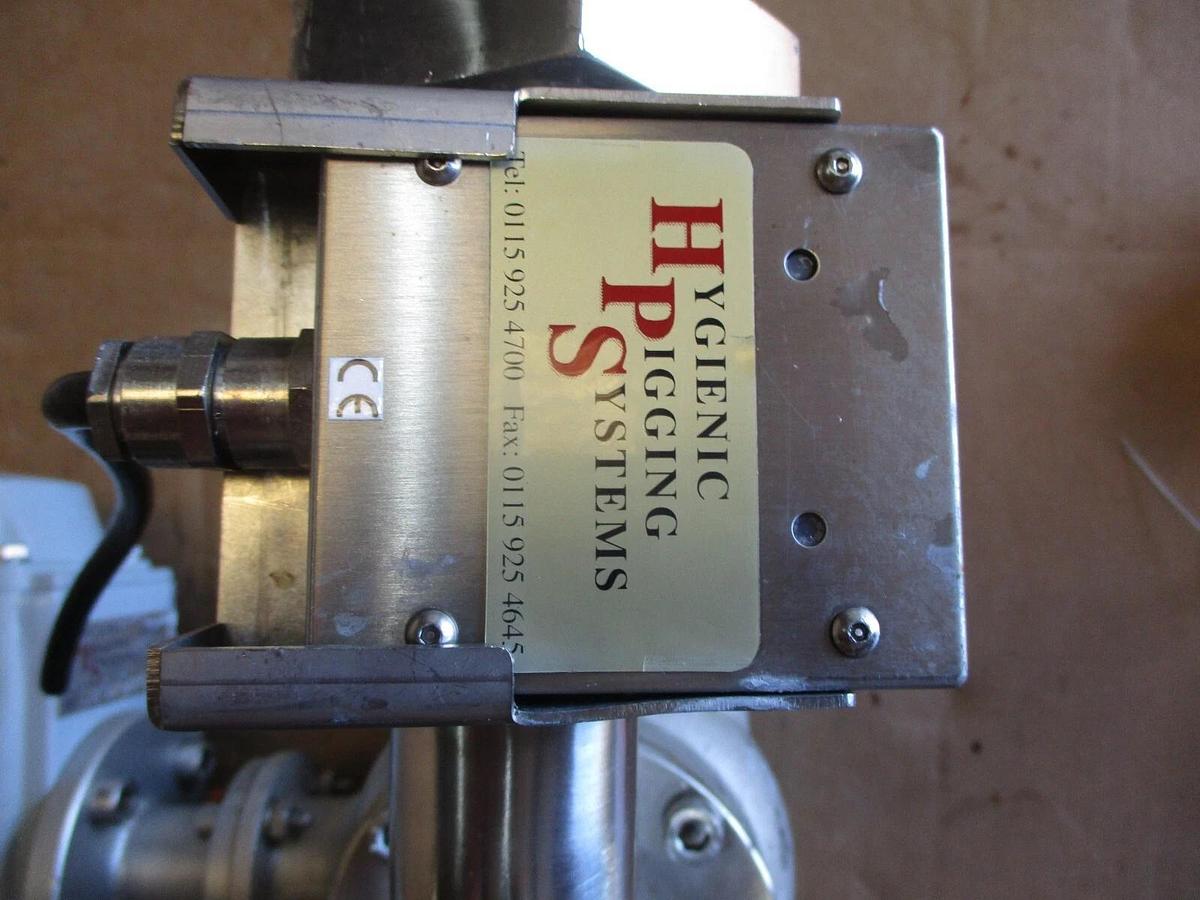 Used HYGIENIC PIGGABLE 3-WAY STAINLESS 1-1/2" DIVERTER VALVE W/ ACTUATOR, #971037J