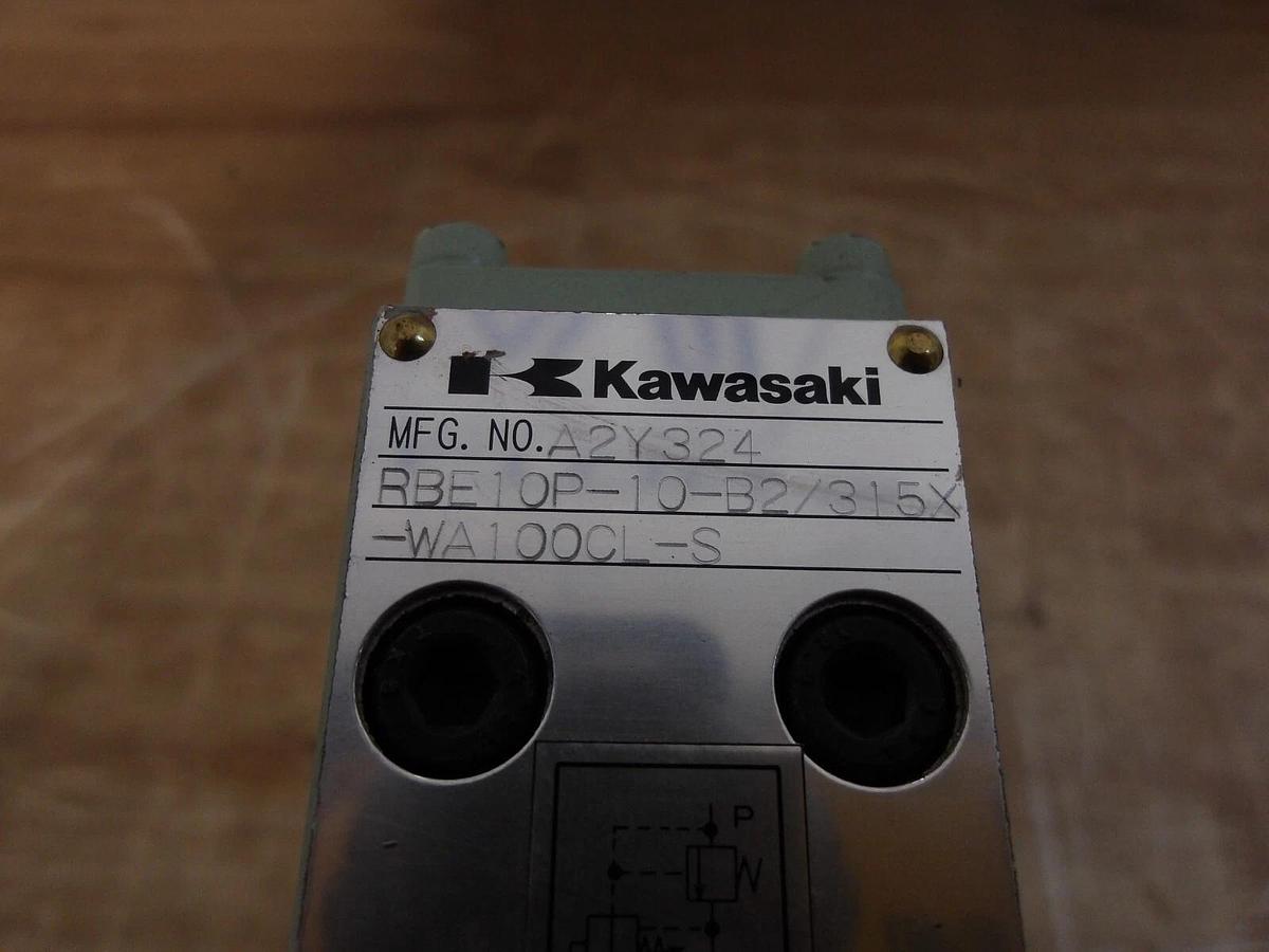 Used KAWASAKI RBE10P-10-B27315X-WA100CL-S HYDRAULIC SOLENOID VALVE, #361055G NEW