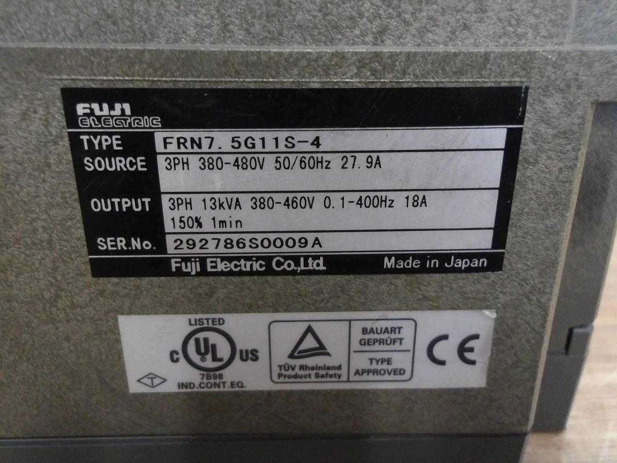 Used FUJU FRENIC 5000G11 MOTOR CONTROLLER FRN7.5G11S-4, #2101230G NEW