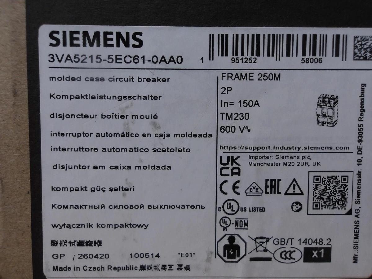 SIEMENS 150 AMP BREAKER 600 V, #714206G NIB