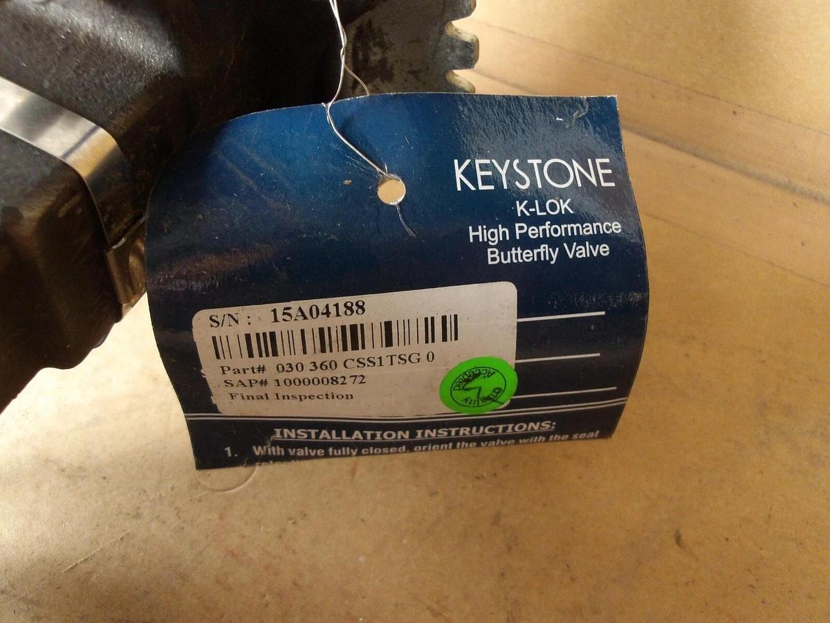 Used KEYSTONE 3" STEEL BUTTERFLY VALVE, #314335G NEW