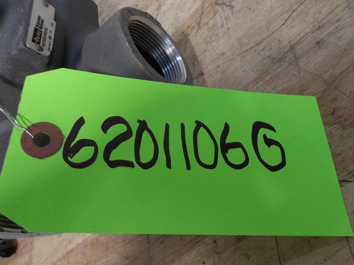 Used PARKER 1-1/2" 3-WAY PNEUMATIC SOLENOID VALVE H3259E04653C, #6201106G NEW