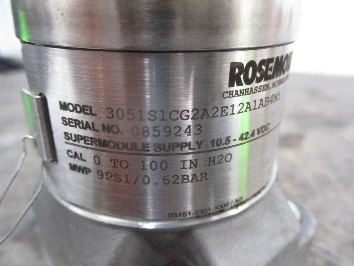 Used ROSEMOUNT 3051 PRESSURE TRANSMITTER, #35115J NEW
