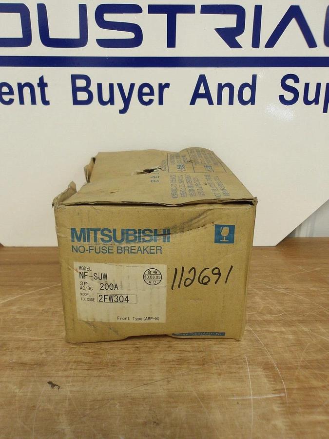 MITSUBISHI 200 AMP NO FUSE BREAKER NF-SJW, #2251105G NIB
