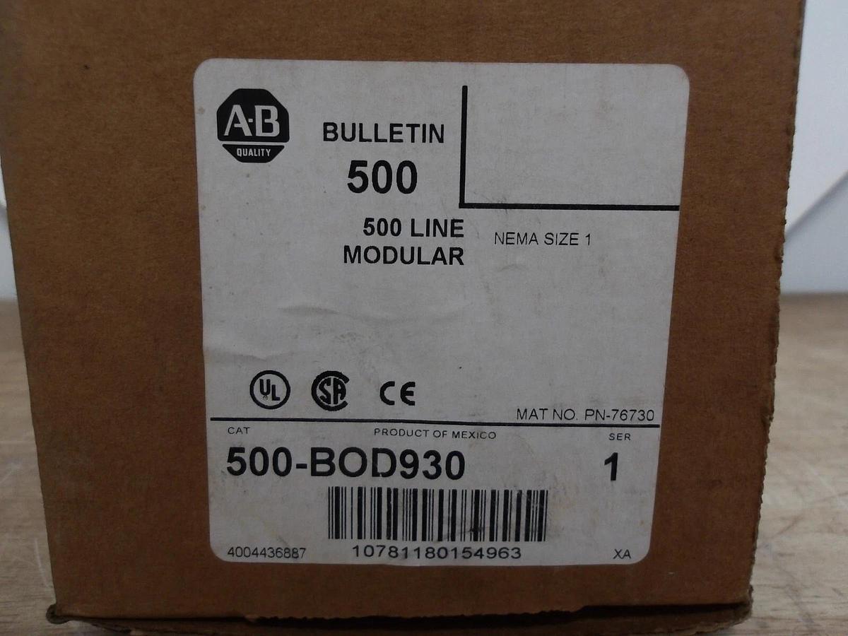 ALLEN BRADLEY SIZE 1 STARTER 500-B0D930, #317220G NIB