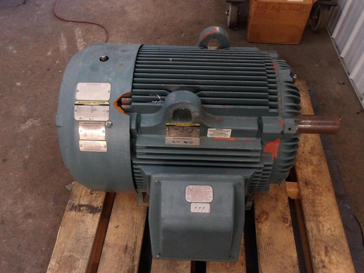 Used BALDOR RELIANCE 100 HP SUPER-E 841XL MOTOR, FR 405T, 1785 RPM, 460 V, #113845G