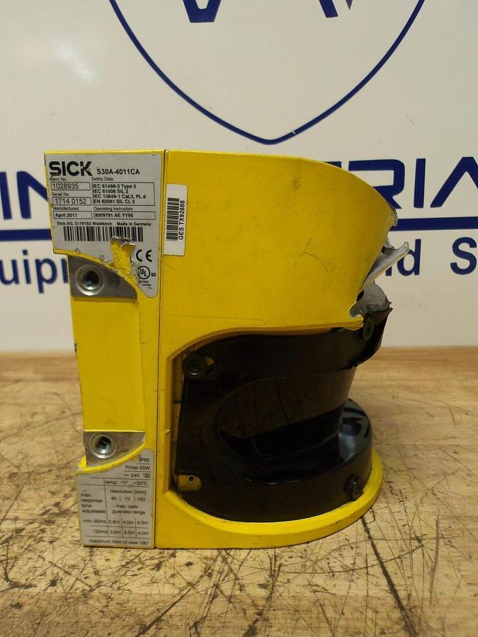 Used SICK S30A-4011CA SAFETY SCANNER, 24 V, #2261114G (PARTS ONLY)
