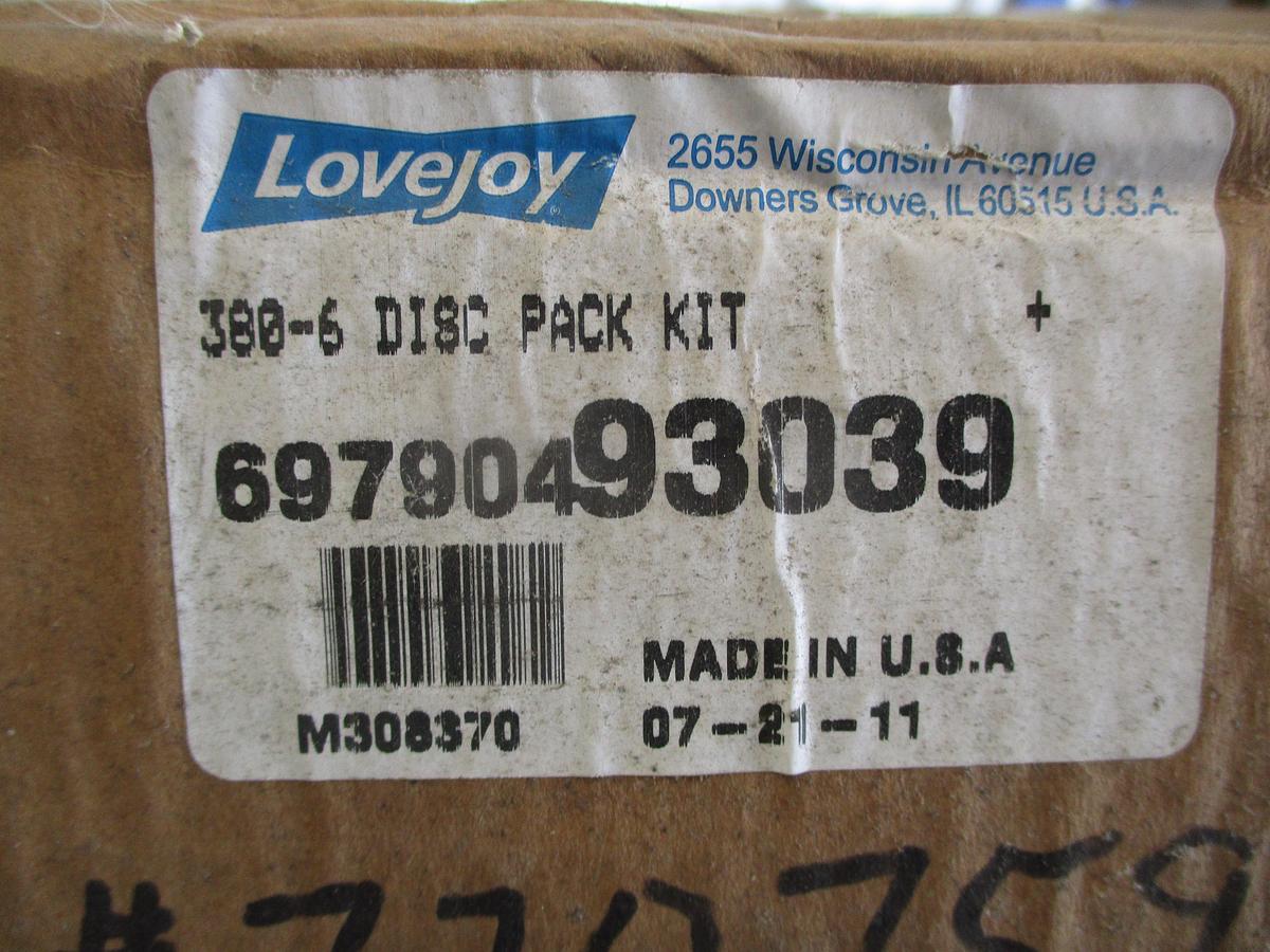 LOVEJOY 380-6 DISC PACK KIT 69790493039, #9101222J NIB