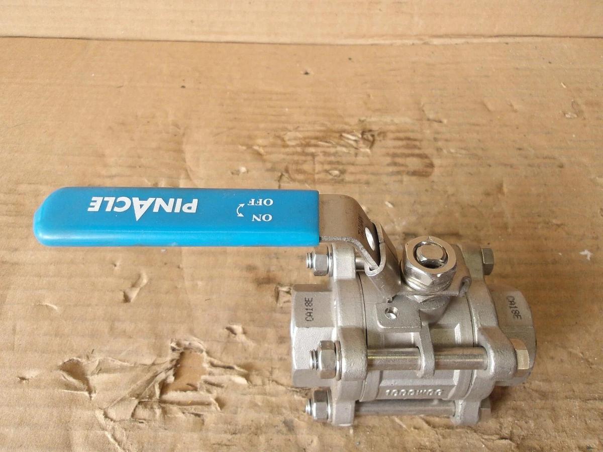 Used PINACLE 1" S/S BALL VALVE, #8121140G NEW