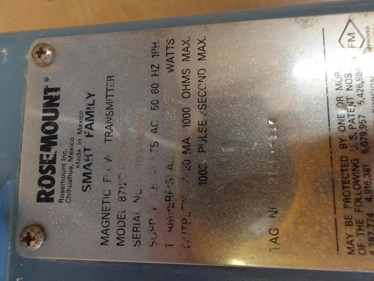 Used ROSEMOUNT 8712CR12N0F0235 MAGNETIC FLOW TRANSMITTER, #627220G USED