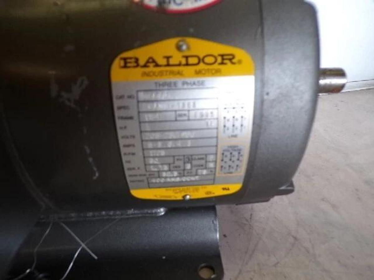 Used BALDOR 3 HP INDUSTRIAL MOTOR, FR 184, 208/230-46 V, 1725 RPM, #416238L NEW