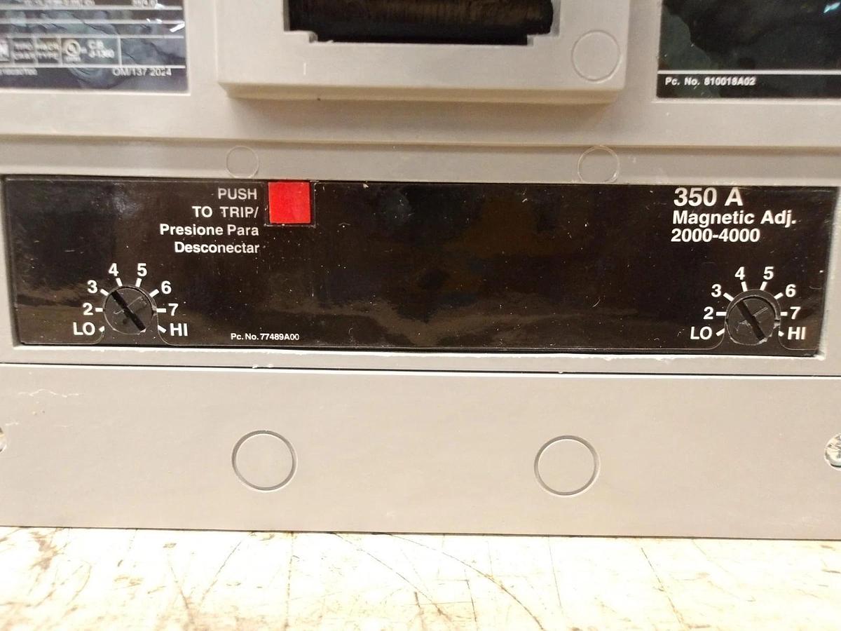 Used SIEMENS 350 AMP BREAKER 600/250 VDC, #714215G PARTS ONLY