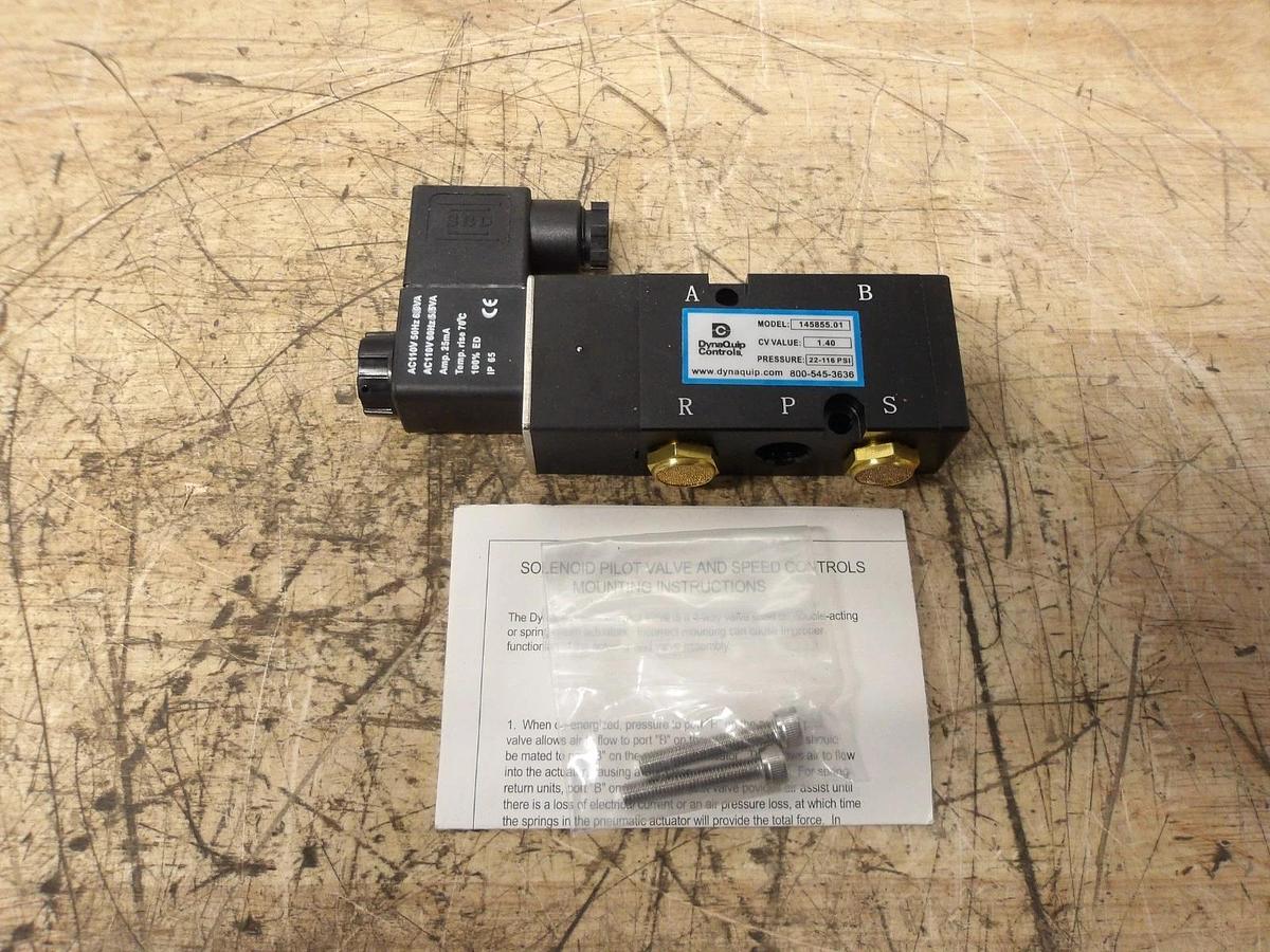 Used DYNAQUIP 145855.01 SOLENOID VALVE, #41912G NEW