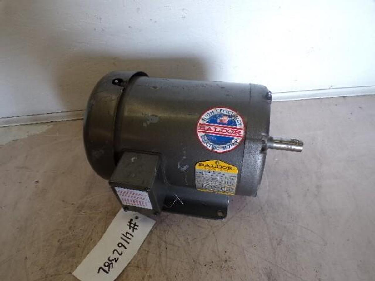 Used BALDOR 3 HP INDUSTRIAL MOTOR, FR 184, 208/230-46 V, 1725 RPM, #416238L NEW