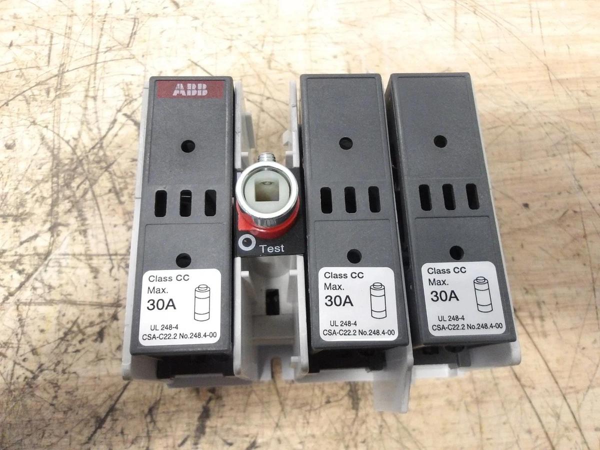 Used ABB 30 AMP GENERAL PURPOSE SWITCH 0S30FACC12, 600 V, #2261130G NEW