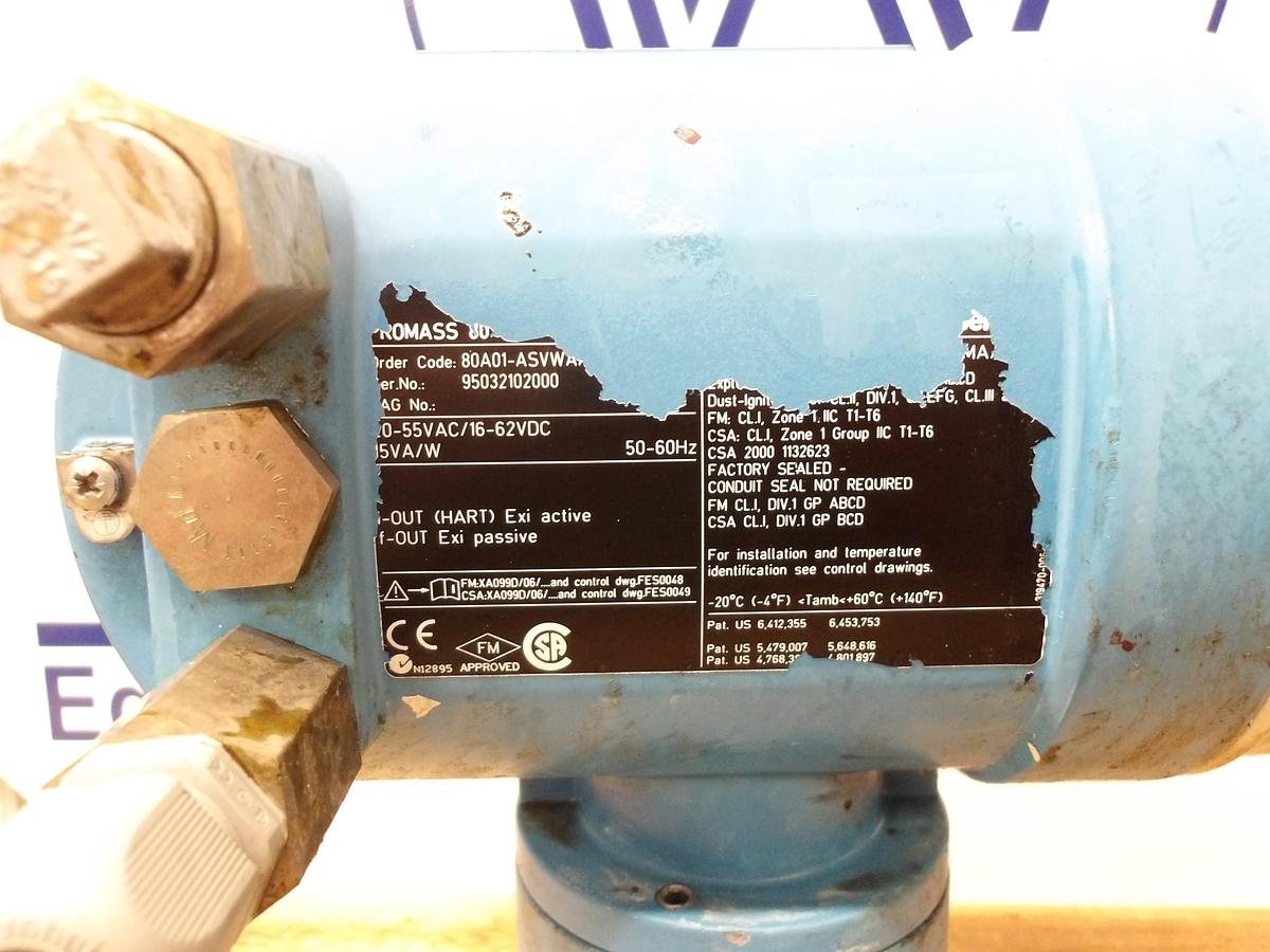 Used ENDRESS HAUSER PROMASS A 80A01 MASS FLOW TUBE 1/24"