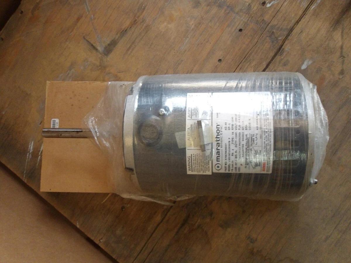 Used MARATHON 1HP DIRECT DRIVE FAN MOTOR, 1140 RPM, FR 56Y-75, #81115G NEW