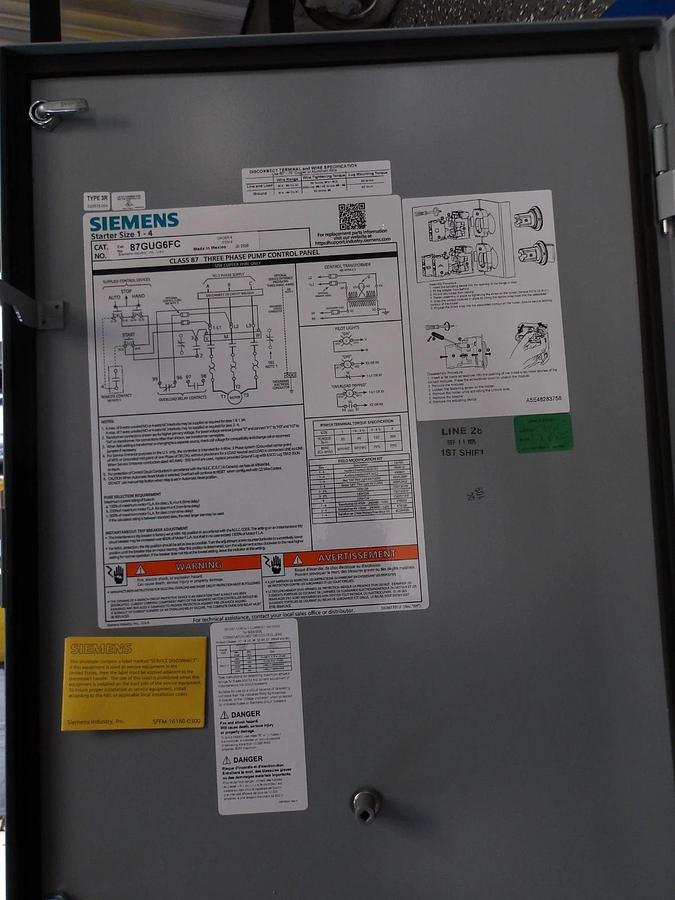 Used SIEMENS 87GUG6FC MOTOR CONTROL W/ STARTER, #1211110G NEW