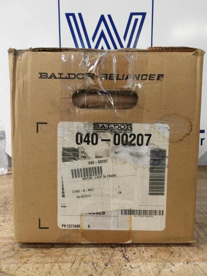 BALDOR RELIANCE .25 HP MOTOR, 250 V, FR 56Z, 1140 RPM, #69836G NIB